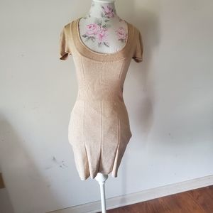 Bebe bodycon gold dress club night out